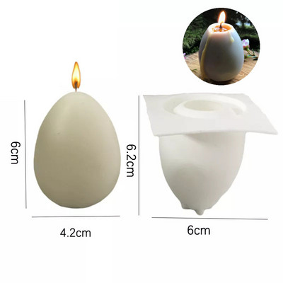 3D olu sveces silikona veidne DIY putas šokolādes kūka pelējuma amatniecības cepšanas rīks Lieldienu olu sveķu sveču veidne mājas dekorēšana