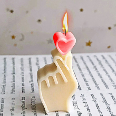 3D Mini širdies gestų žvakė silikoninė forma "pasidaryk pats" geometrinė žvakių gaminimo mašina šokoladinis tinkas rankų darbo muilo dervos formos namų dekoravimas