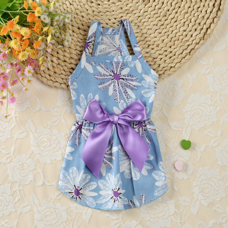 Suvekoera väike lilleline printsesskleit kutsikakleit koertele seelik Suveprintsess koerte pulmakleidid Yorki riided