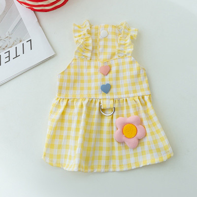 Κουτάβι λουλούδι καρό φούστα για κατοικίδια αναπνεύσιμο φόρεμα γάτα ζαρτιέρες φούστα για σκύλους Καλοκαιρινή φούστα Pomeranian Princess Ρούχα για κατοικίδια