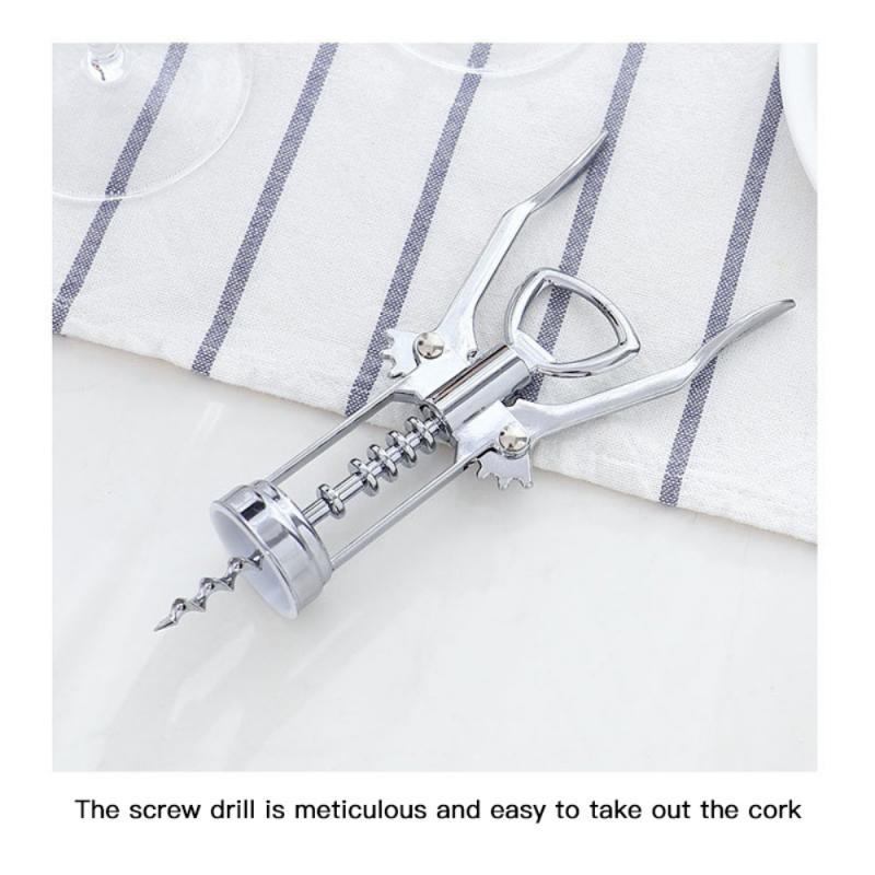 Pārnēsājams nerūsējošā tērauda sarkanvīna attaisāmais spārna tips metāla vīnziņi korķviļķu pudeļu attaisītāji korķviļķi vīna korķa noņēmējs