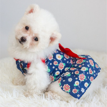 Floral φόρεμα για σκύλους κατοικίδιων ζώων Φόρεμα πριγκίπισσας Φόρεμα για σκύλους Άνοιξη καλοκαιρινό τμήμα Αμάνικα φορέματα Chihuahua Teddy Μικρά ρούχα για σκύλους