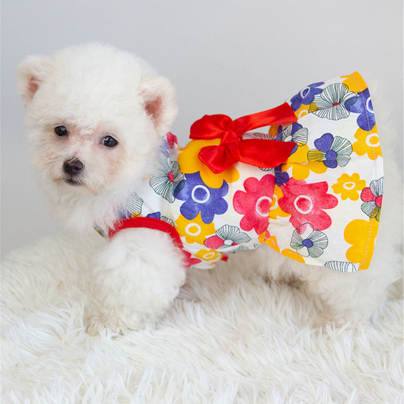 Lilleline lemmikloomade koera kleit vibu printsessi kleit koera seelik kevadsuvi varrukateta kleidid Chihuahua kaisu väikesed koera riided