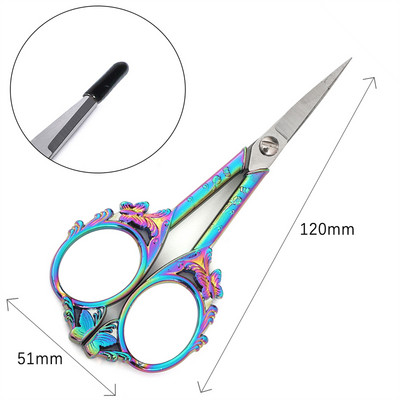 Nerūsējošā tērauda retro šķēres auduma griezējs izšūšanas šķēres drēbju diegu šķēres rokdarbu krustdūriena šūšanas šķērēm