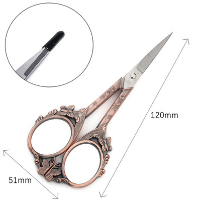 Nerūsējošā tērauda retro šķēres auduma griezējs izšūšanas šķēres drēbju diegu šķēres rokdarbu krustdūriena šūšanas šķērēm