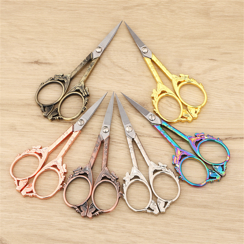 Nerūsējošā tērauda retro šķēres auduma griezējs izšūšanas šķēres drēbju diegu šķēres rokdarbu krustdūriena šūšanas šķērēm