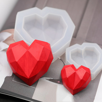 3D Teemant-seebivormid Armastus Südamekujuline Küünla Silikoonvorm Koogikaunistus Šokolaadiküpsis Muffin Küpsetustööriist Magustoiduvorm