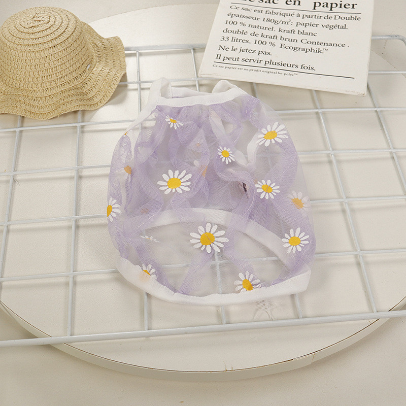 Kevad-suvi kutsikakoera värske õõnsa seelikuga kassi lilleline kleit Väike ja keskmine koera vest seelik lemmiklooma riided