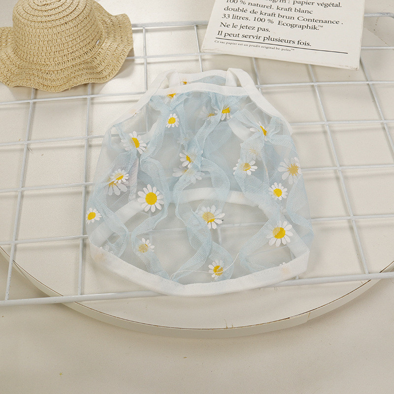 Kevad-suvi kutsikakoera värske õõnsa seelikuga kassi lilleline kleit Väike ja keskmine koera vest seelik lemmiklooma riided