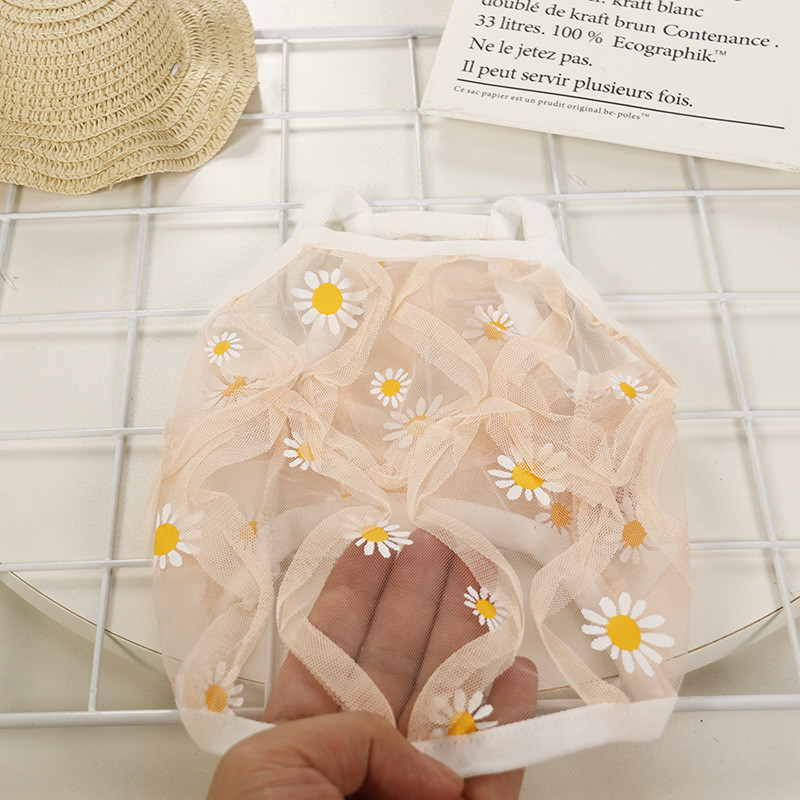 Kevad-suvi kutsikakoera värske õõnsa seelikuga kassi lilleline kleit Väike ja keskmine koera vest seelik lemmiklooma riided