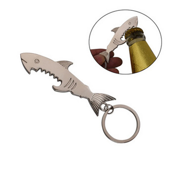 Отварачка за бутилки във формата на акула, ключодържател, пръстен от цинкова сплав, отварачка за бирени бутилки, креативен тирбушон, ключодържател, висулка, парти подарък