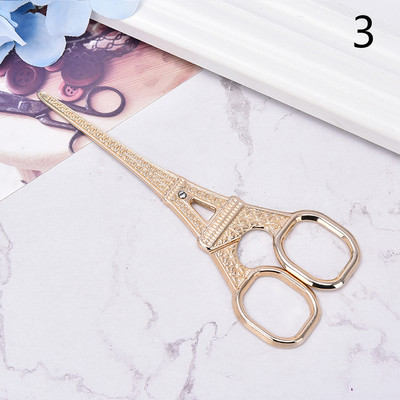 1gab Mājsaimniecības šķēres apzeltītas Eifeļa torņa auduma šķēres Diy Retro nerūsējošā tērauda apzeltītas šūšanas šķēres
