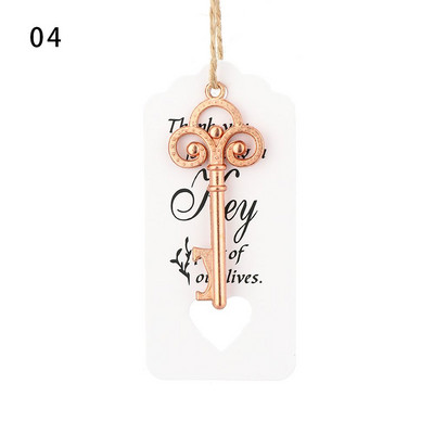 Favor Supplies Virtuvės įrankių aksesuarai Vintažinis raktas butelių atidarytuvas Alaus atidarytuvas Vestuvių dekoras Vyno raktų pakabukas Suvenyras