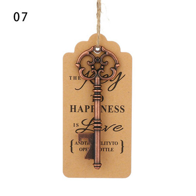 Favor Supplies Virtuvės įrankių aksesuarai Vintažinis raktas butelių atidarytuvas Alaus atidarytuvas Vestuvių dekoras Vyno raktų pakabukas Suvenyras