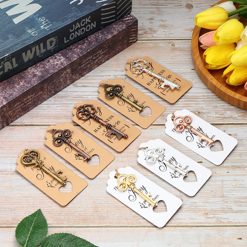 Favor Supplies Virtuvės įrankių aksesuarai Vintažinis raktas butelių atidarytuvas Alaus atidarytuvas Vestuvių dekoras Vyno raktų pakabukas Suvenyras