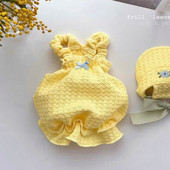 Mazie suņu bikšturi Dzelteni suņa svārki vasaras mājdzīvnieku apģērbi nekā lāča kleita kucēns Foršs džemperis, jauki mājdzīvnieku piederumi