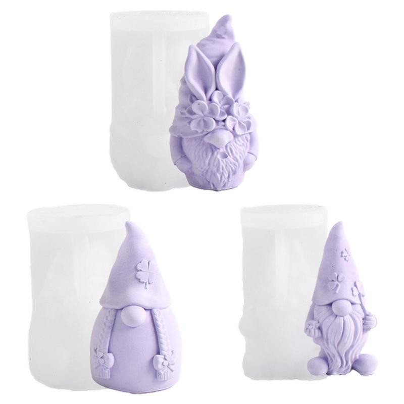 Valentīndienas rūķi veidnes DIY Lieldienu sveces silikons 3D zviedru Tomte sveču veidne Svētā Patrika dienas dekors sveču veidošanas veidne