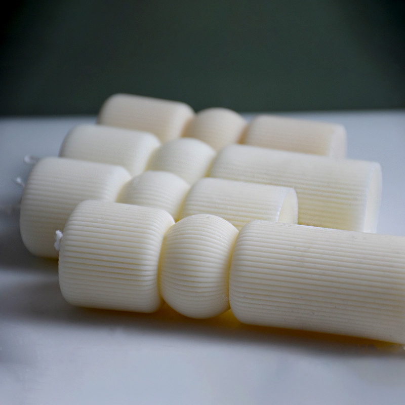 Jauna 3D svītrainu cilindru sveču silikona veidne Diy ģeometriska radoša dekorācija sveču ģipša veidne ballīšu sveču dāvanu veidne