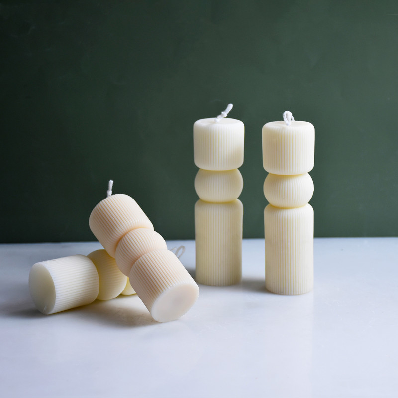 Jauna 3D svītrainu cilindru sveču silikona veidne Diy ģeometriska radoša dekorācija sveču ģipša veidne ballīšu sveču dāvanu veidne