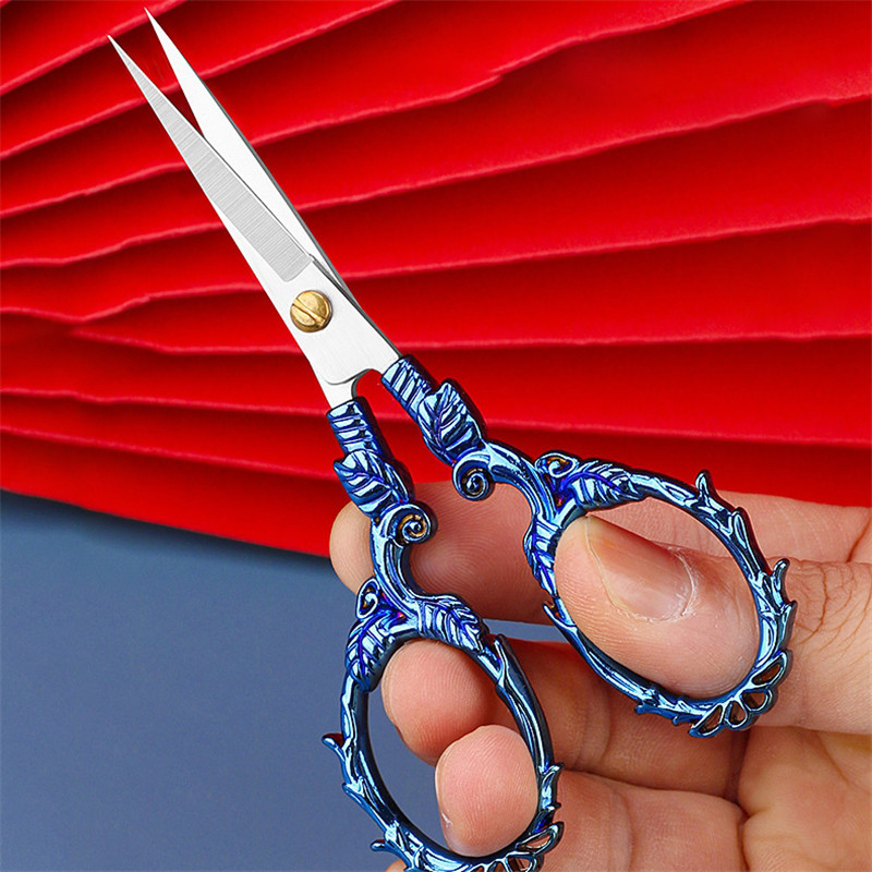 Retro Zakka Vintage Šķēres Papīrs Antikvariāts Izšuvums Mazs Šūšanas Drēbnieks Diegu griezējs Kancelejas preces Krustdūriens Rokdarbu rīki