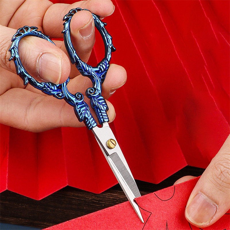 Retro Zakka Vintage Šķēres Papīrs Antikvariāts Izšuvums Mazs Šūšanas Drēbnieks Diegu griezējs Kancelejas preces Krustdūriens Rokdarbu rīki