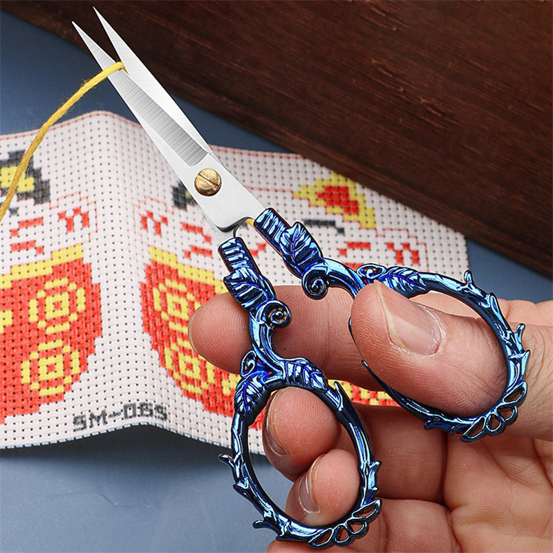 Retro Zakka Vintage Šķēres Papīrs Antikvariāts Izšuvums Mazs Šūšanas Drēbnieks Diegu griezējs Kancelejas preces Krustdūriens Rokdarbu rīki