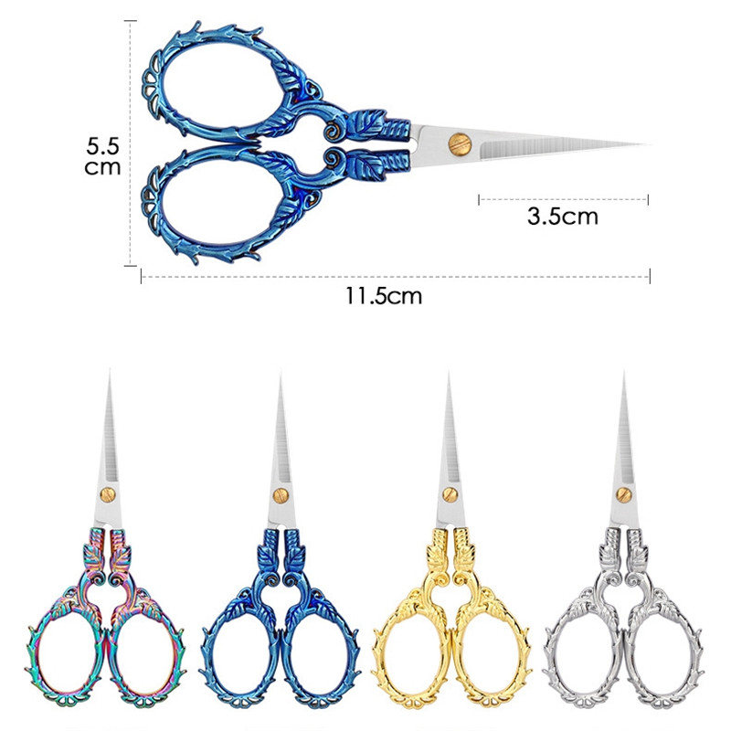 Retro Zakka Vintage Šķēres Papīrs Antikvariāts Izšuvums Mazs Šūšanas Drēbnieks Diegu griezējs Kancelejas preces Krustdūriens Rokdarbu rīki