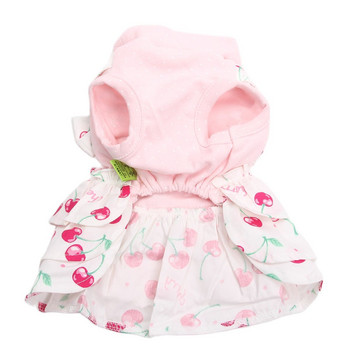 Princess Dog Cat Dress Cherries&Bow Design Домашно кученце Фея Пола Пролетно/лятно облекло Облекло