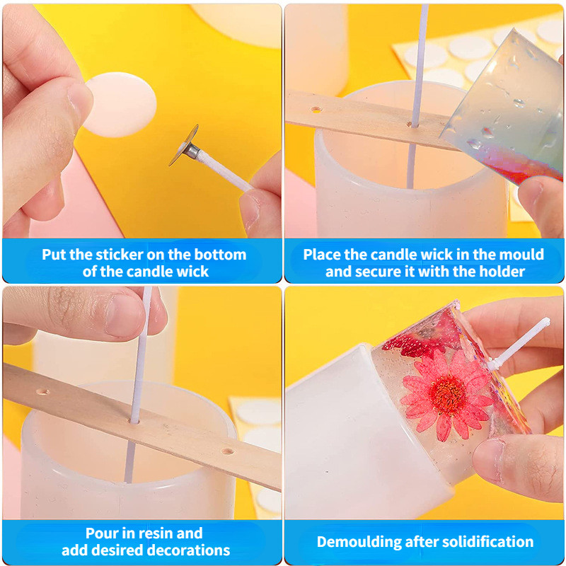 Šešiakampė krištolo lašo klijų žvakė silikoninė forma „pasidaryk pats“ cilindras aromaterapinis žvakės dervos formos žvakės ornamentas, silikoninė forma