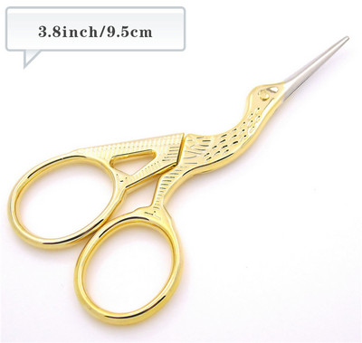 Crane Mutes Šķēres Krustdūriens Antīks Vintage Izšūšana Retro Šūšana Šķērveida Makšķerēšana Nerūsējošā tērauda diegu griešanas šķēres