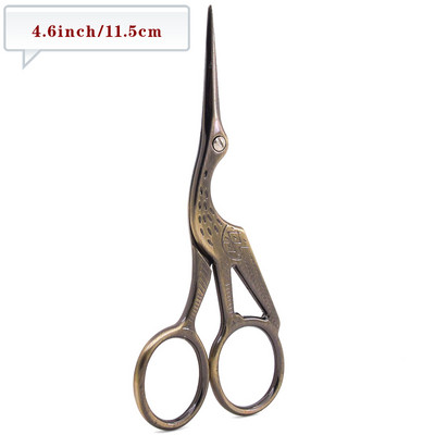 Crane Mutes Šķēres Krustdūriens Antīks Vintage Izšūšana Retro Šūšana Šķērveida Makšķerēšana Nerūsējošā tērauda diegu griešanas šķēres