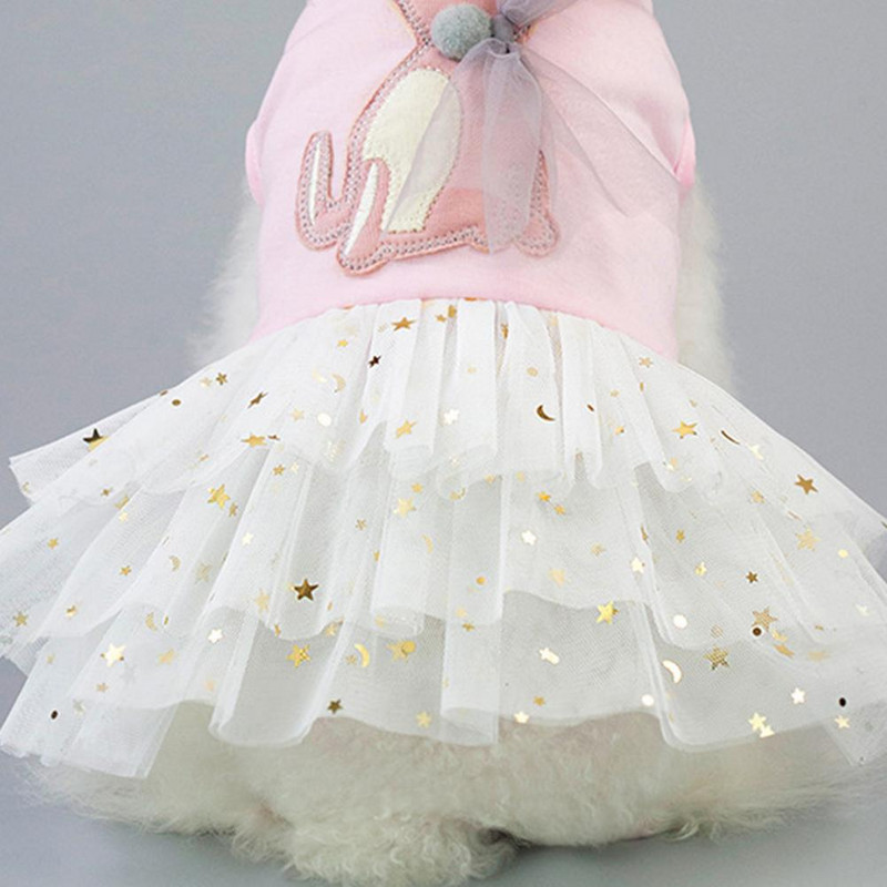 Suņu kleita Suņu apģērbs Mīksts, elastīgs kokvilnas saldais truša raksts ballītei