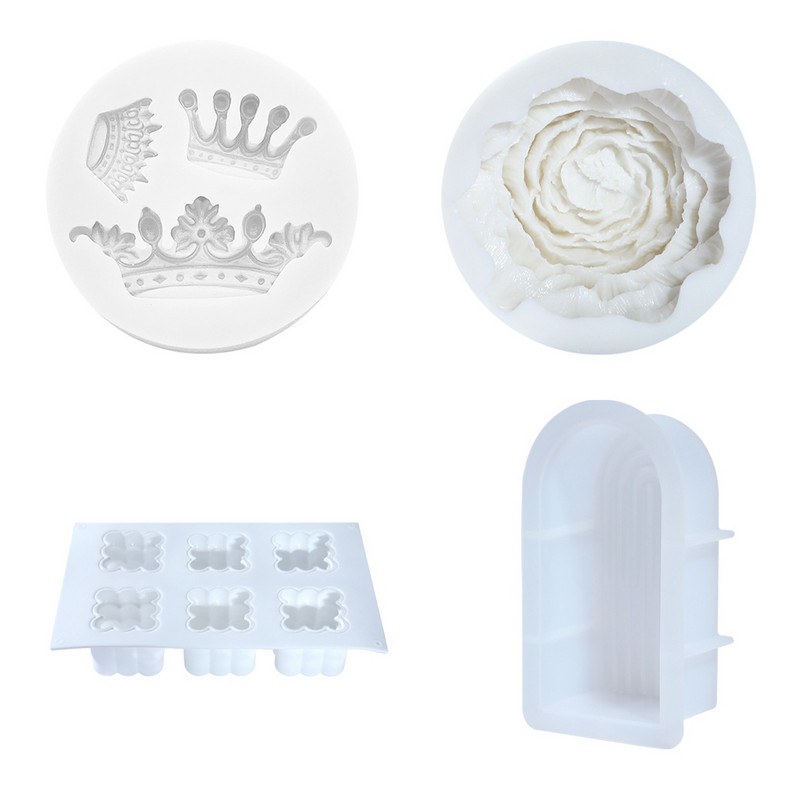 Varavīksnes loka sveču silikona veidne DIY Varavīksnes tilta ģeometrijas sveces saldējums cepamās ziepju veidnes mājas dekorācijas dāvanas