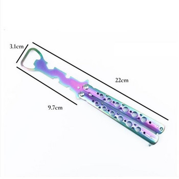 1 бр нож за тренировка Нож пеперуда Отварачка за бутилки Инструмент за стилизиране Сгъваема отварачка за бутилки пеперуда Домашна кухня