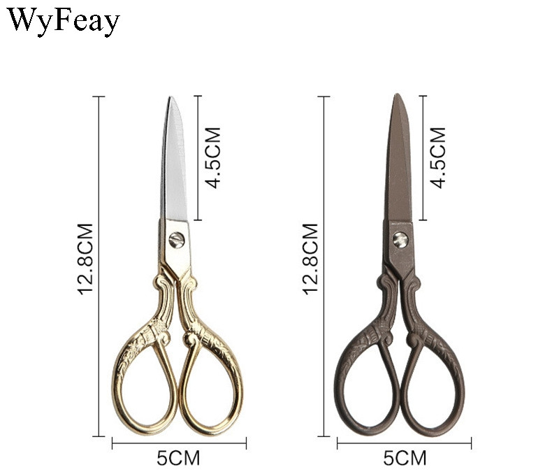 Retro zelta/bronzas drēbnieku šķēres antīka dizaina izšuvumi šūšanas šķēres rokdarbiem drēbnieku šķēres Zakka DIY rokas instrumenti