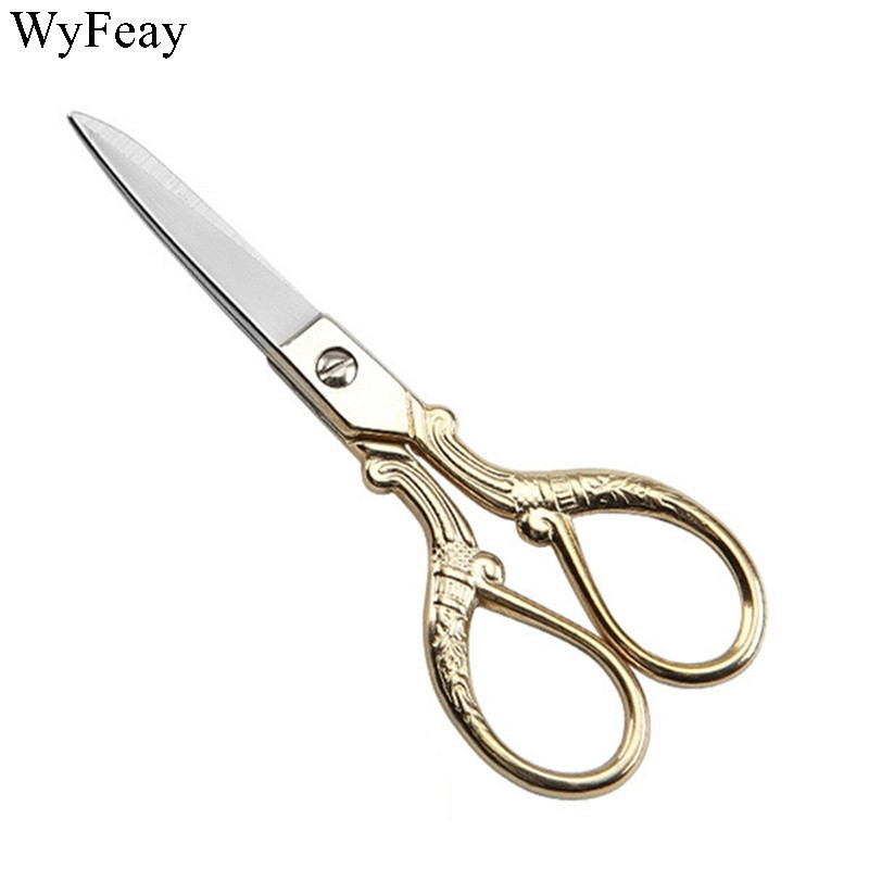 Retro zelta/bronzas drēbnieku šķēres antīka dizaina izšuvumi šūšanas šķēres rokdarbiem drēbnieku šķēres Zakka DIY rokas instrumenti