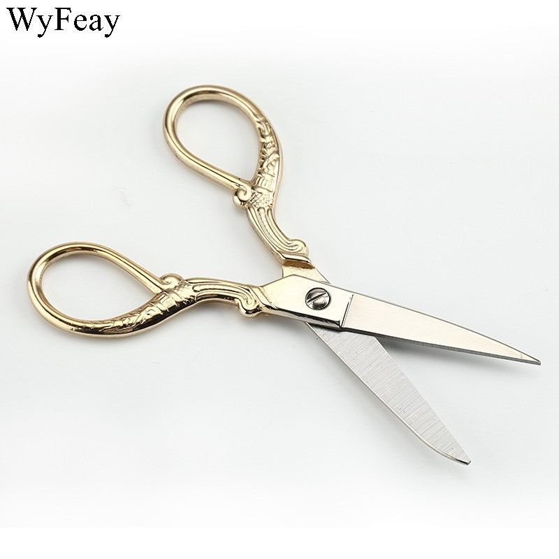 Retro zelta/bronzas drēbnieku šķēres antīka dizaina izšuvumi šūšanas šķēres rokdarbiem drēbnieku šķēres Zakka DIY rokas instrumenti