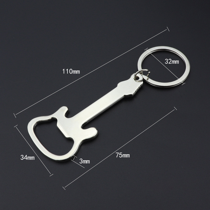 Daudzfunkcionāls NIce Gifts cinka sakausējuma atslēgu piekariņš, pārnēsājams mājsaimniecības ģitāras formas alus pudeļu attaisāmajam 1 gab. 3 krāsas