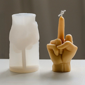 Χειροποίητο καλούπι κεριών σιλικόνης μεσαίου δακτύλου 3D Χειροποίητο Diy Finger Candle Γύψινο ρητίνη Χειροτεχνία κατασκευής καλουπιών Καλούπι για γιορτινό πάρτι