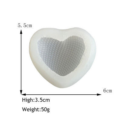 3D Grid Südame silikoonist küünlavormid isetegemiseks käsitsi valmistatud aromaatsed vahaseebid, vaht šokolaadikoogivormid, kodukaunistamise lauad.