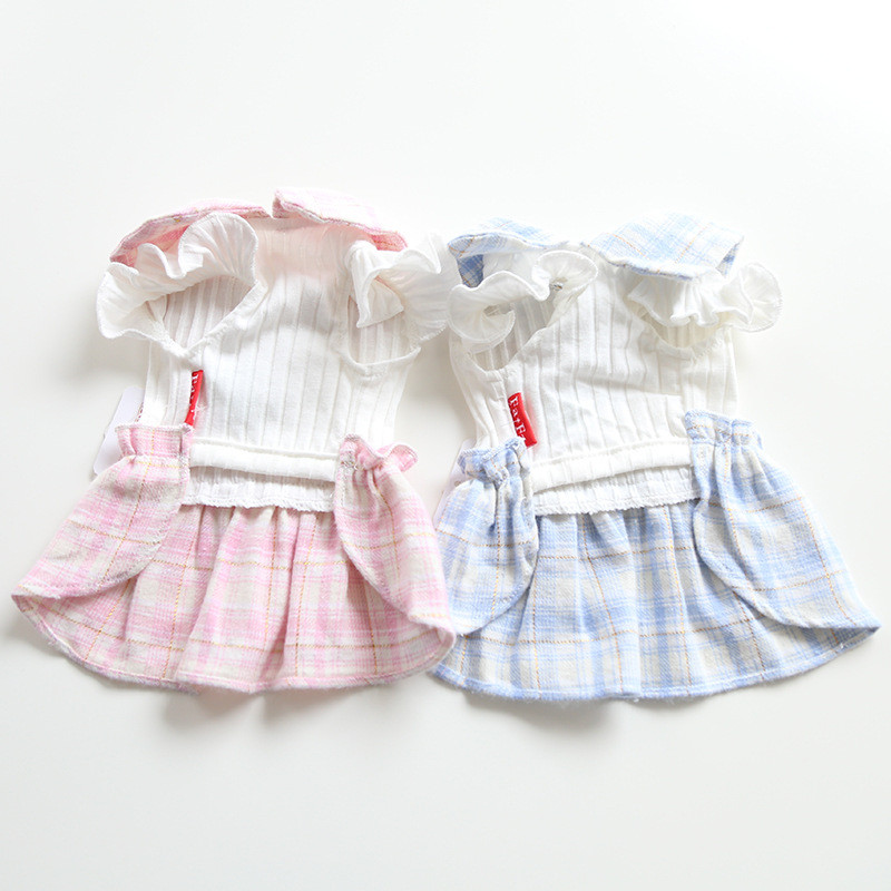 Uus koera kassi kleit seelik lemmiklooma kutsika särk Kevad/suveri riided 5 suurust 2 värvi