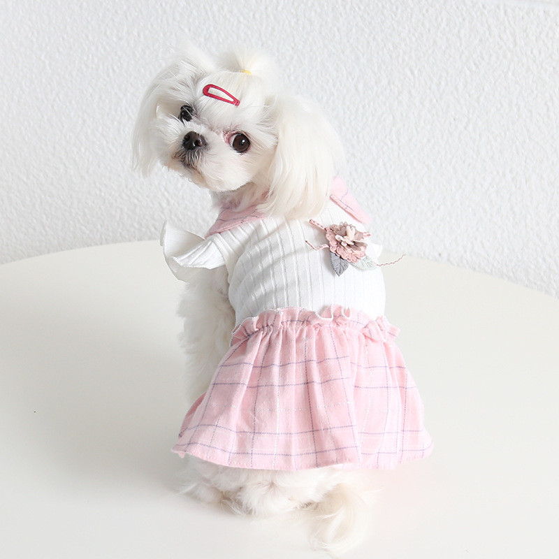 Uus koera kassi kleit seelik lemmiklooma kutsika särk Kevad/suveri riided 5 suurust 2 värvi