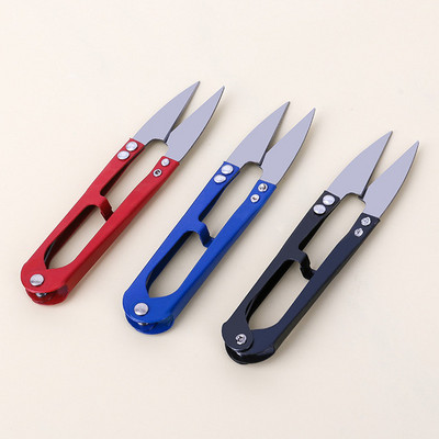 1/3 gab. U-veida šūšanas šķēres dzijas griešanai šķērveida diegu šķēres krustdūriena bīdāmās izšūšanas šķēres auduma DIY amatniecībai