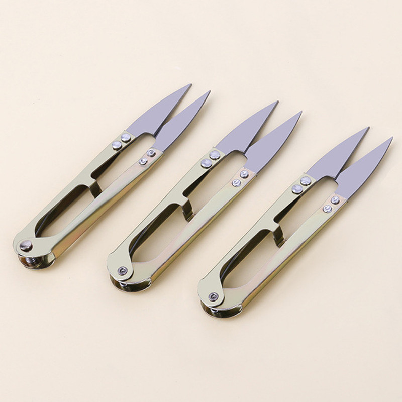 1/3 gab. U-veida šūšanas šķēres dzijas griešanai šķērveida diegu šķēres krustdūriena bīdāmās izšūšanas šķēres auduma DIY amatniecībai