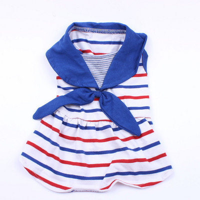 Jauns suņu kaķu kleitas krekls 100% kokvilnas svītrains mājdzīvnieku kucēnu T-krekls Veste mājas apģērbs 2 krāsas 5 izmēri