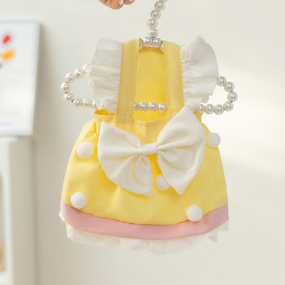 Modes kleita suņiem maziem un vidējiem suņiem jauks kucēns princeses svārki priekšgala kaķis lidojošas piedurknes svārki mājdzīvnieku kleita čivavas suņu apģērbs