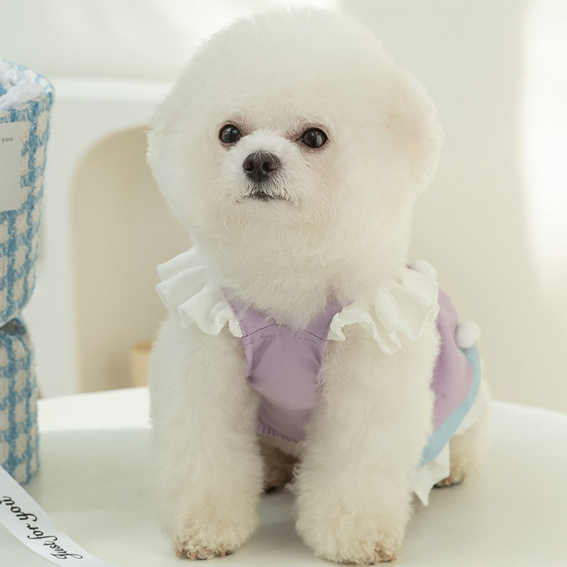 Modes kleita suņiem maziem un vidējiem suņiem jauks kucēns princeses svārki priekšgala kaķis lidojošas piedurknes svārki mājdzīvnieku kleita čivavas suņu apģērbs