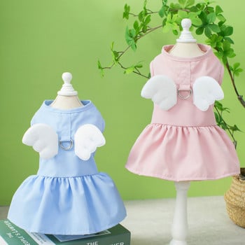 2023 Angel Wings Pet Puppy Dress Проследяеми рокли за кучета Puppy Pet Clothing Puppy Cat Princess Pet Apparel Сладко кученце Дрехи за мопс