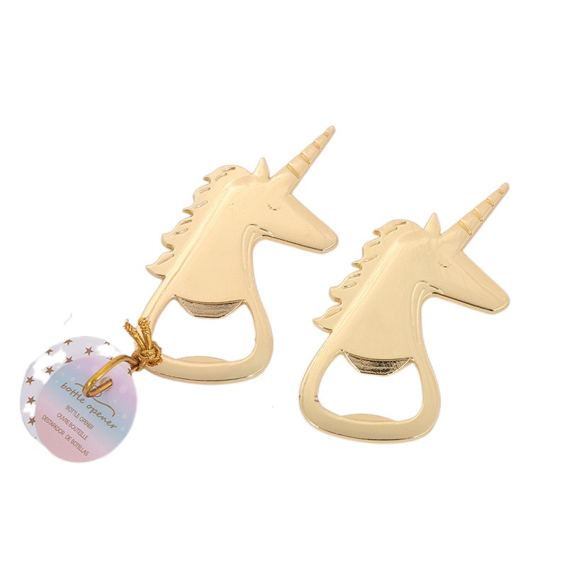 1 gab Smieklīgs dizains vienradža formas alus pudele, atvērta suvenīri, sakausējuma kāzu dāvana viesiem pudeļu attaisāmā dāvana dzimšanas dienas ballītei