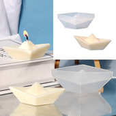 Papīra laiva silikona sveču veidne DIY roku darbs kuģa forma aromterapija ziepju veidne ģipsis epoksīdsveķu veidnes Amatniecība Mājas dekors